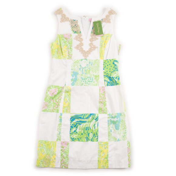 NEW LILLY PULITZER Janice Shift Dress in Resort White Lioness Patch size 2 - Picture 2 of 11